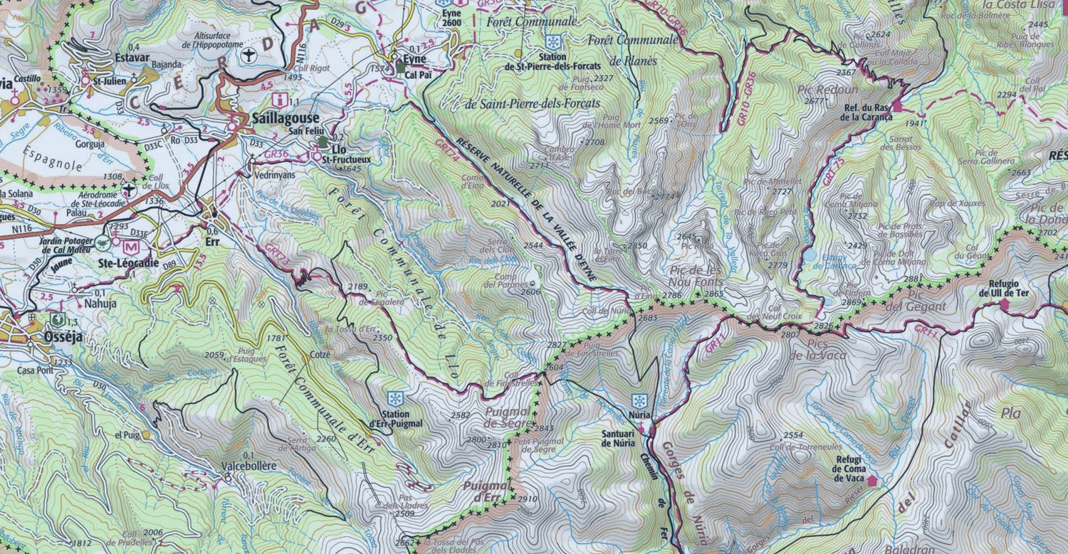 Carte TOP 25 n° 2250 ETR (résistante) - Bourg Madame, Mont Louis & Col de la Perche (Pyrénées) | IGN carte de randonnée IGN