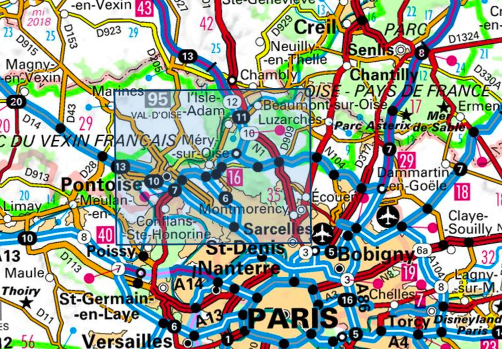 Carte TOP 25 n° 2313 OT - Forêts de Montmorency, de l'Isle-Adam et de Carnelle | IGN carte pliée IGN 