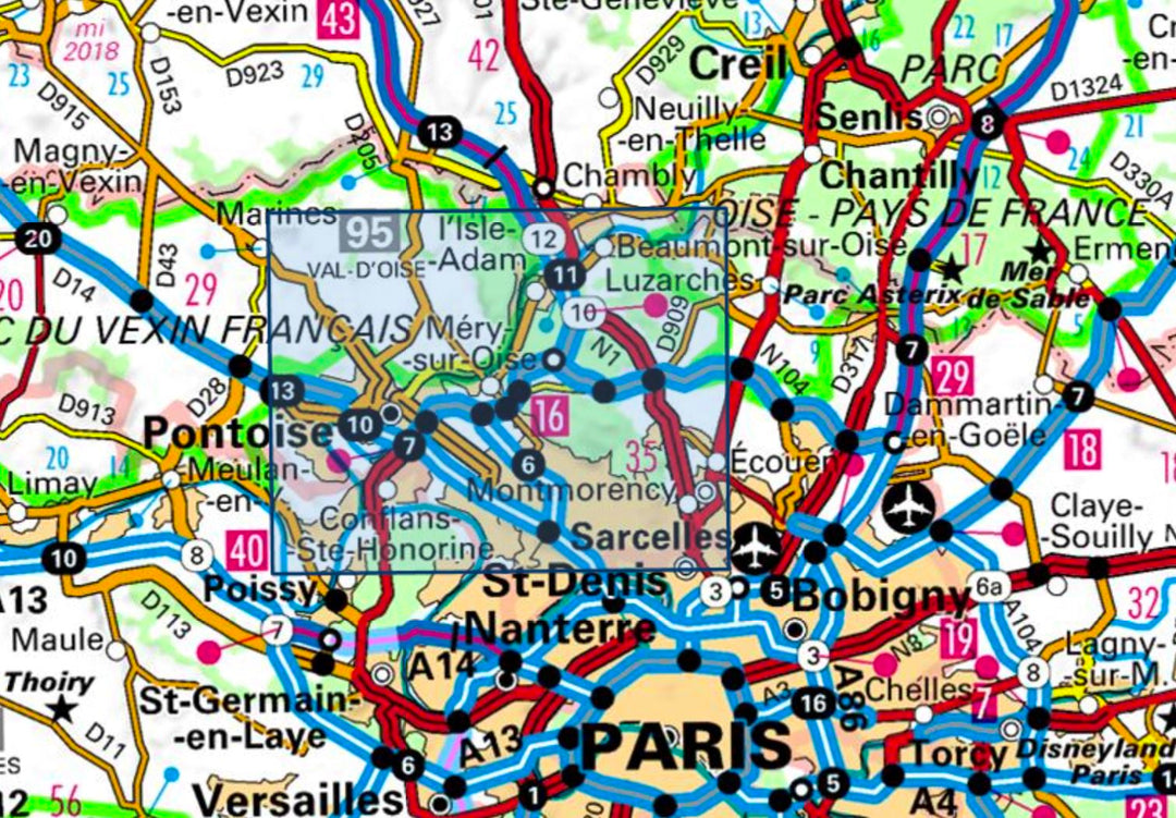 Carte TOP 25 n° 2313 OT - Forêts de Montmorency, de l'Isle-Adam et de Carnelle | IGN carte pliée IGN 