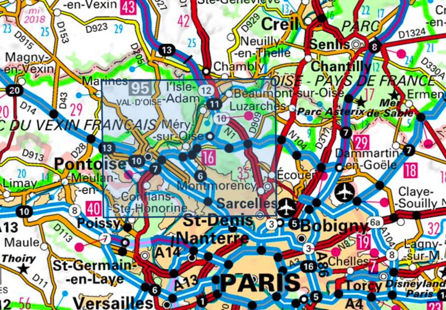 Carte TOP 25 n° 2313 OT - Forêts de Montmorency, de l'Isle-Adam et de Carnelle | IGN carte de randonnée IGN