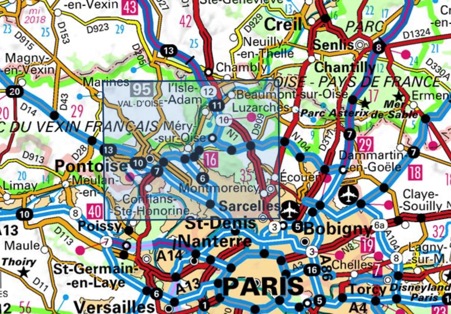Carte TOP 25 n° 2313 OT - Forêts de Montmorency, de l'Isle-Adam et de Carnelle | IGN carte de randonnée IGN