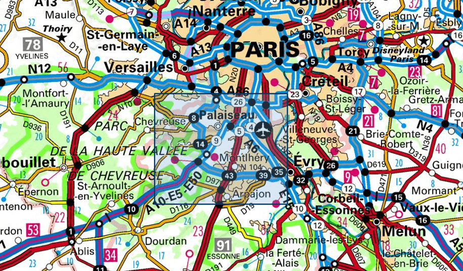 Carte TOP 25 n° 2315 OT - Palaiseau, Arpajon, Forêt de Verrières | IGN carte pliée IGN 