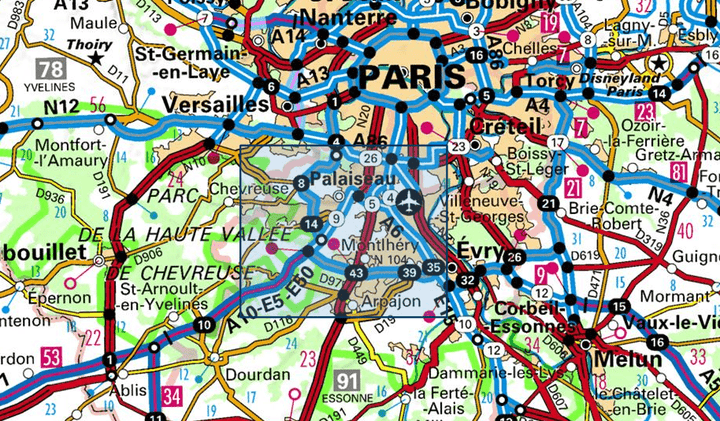 Carte TOP 25 n° 2315 OT - Palaiseau, Arpajon, Forêt de Verrières | IGN carte pliée IGN 
