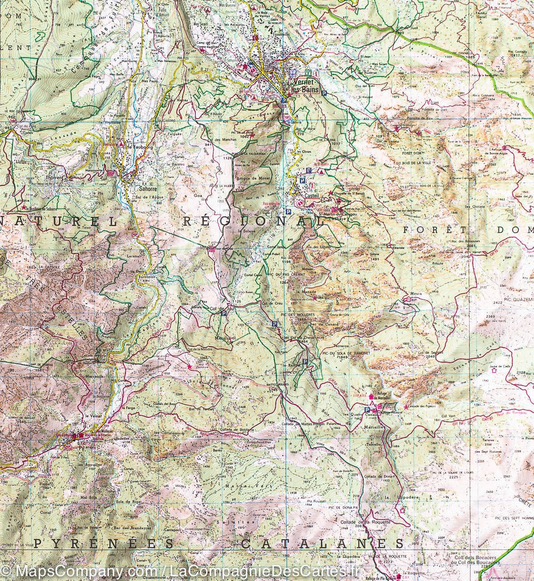 Carte TOP 25 n° 2349 ETR (résistante) - Massif du Canigou (Pyrénées) | IGN - La Compagnie des Cartes