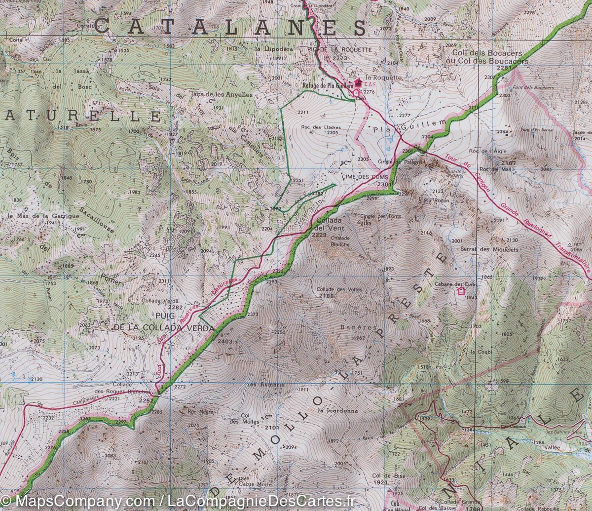 Carte TOP 25 n° 2349 ETR (résistante) - Massif du Canigou (Pyrénées) | IGN carte de randonnée IGN