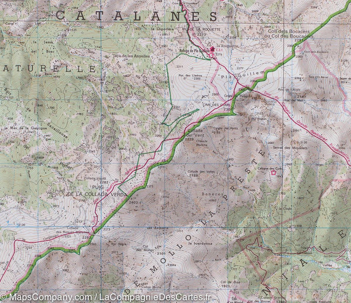 Carte TOP 25 n° 2349 ETR (résistante) - Massif du Canigou (Pyrénées) | IGN - La Compagnie des Cartes