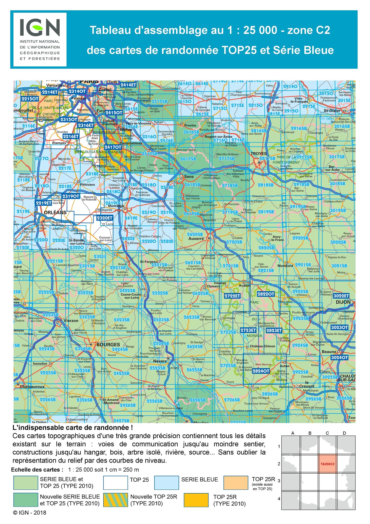 Carte TOP 25 n° 2414 ET - Marne-la-Vallée, Forêts de Crécy, d'Armainvilliers et de Ferrières | IGN carte de randonnée IGN