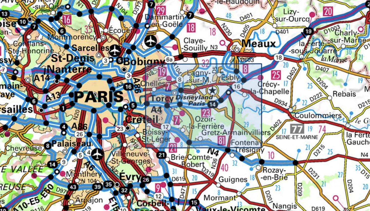 Carte TOP 25 n° 2414 ET - Marne-la-Vallée, Forêts de Crécy, d'Armainvilliers et de Ferrières | IGN carte de randonnée IGN