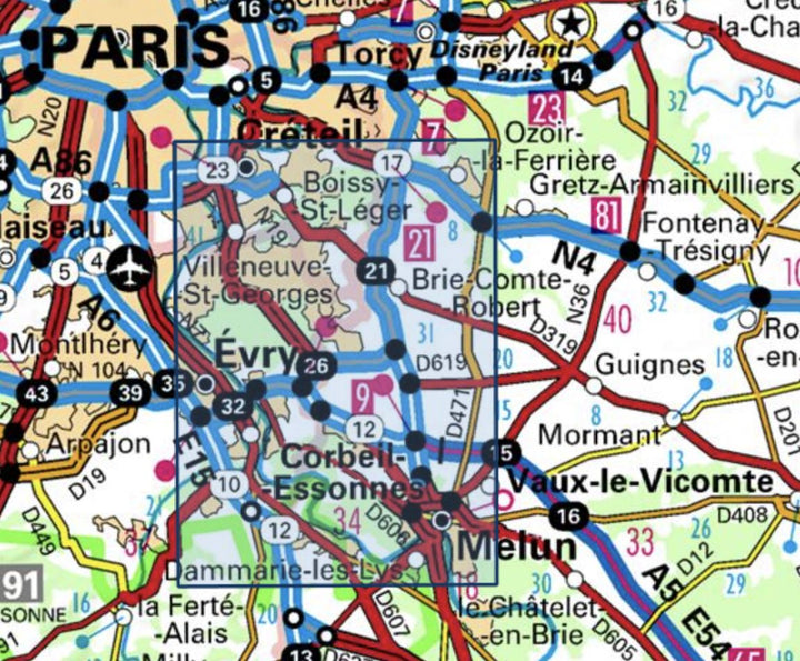 Carte TOP 25 n° 2415 OT - Evry, Melun, Forêt de Sénart | IGN carte pliée IGN 