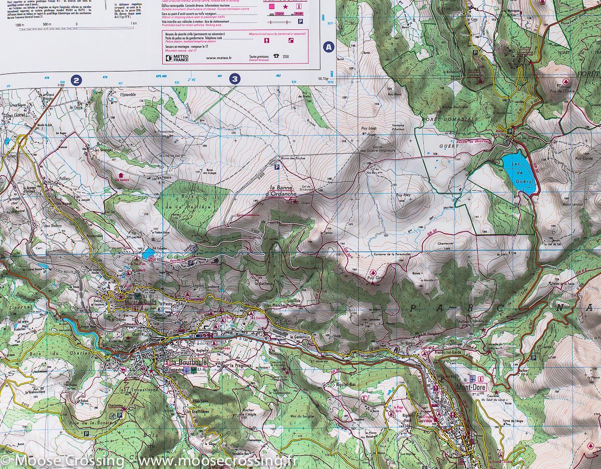 Carte TOP 25 n° 2432 ET - Massif du Sancy (Massif Central) | IGN carte de randonnée IGN