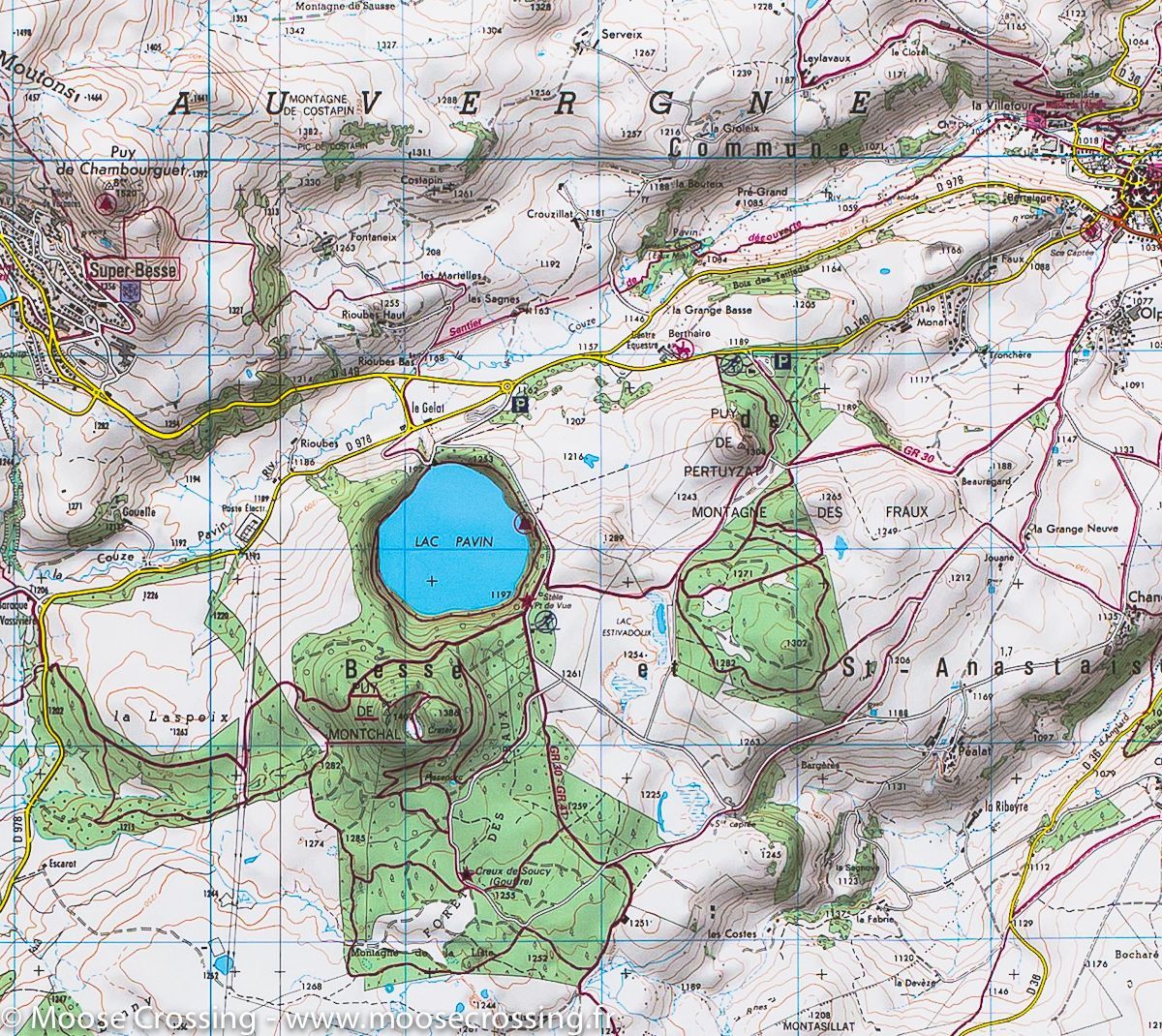 Carte TOP 25 n° 2432 ETR (résistante) - Massif du Sancy (Massif Central) | IGN carte de randonnée IGN