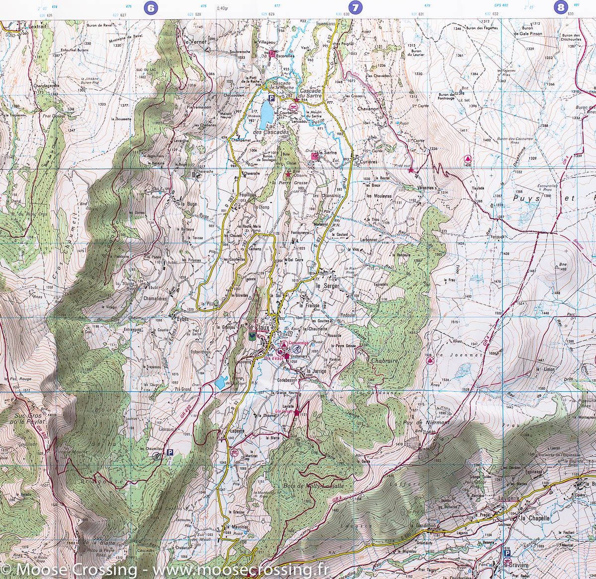 Carte TOP 25 n° 2435 OTR (résistante) - Monts du Cantal, PNR des volcans d'Auvergne (Massif Central) | IGN carte de randonnée IGN
