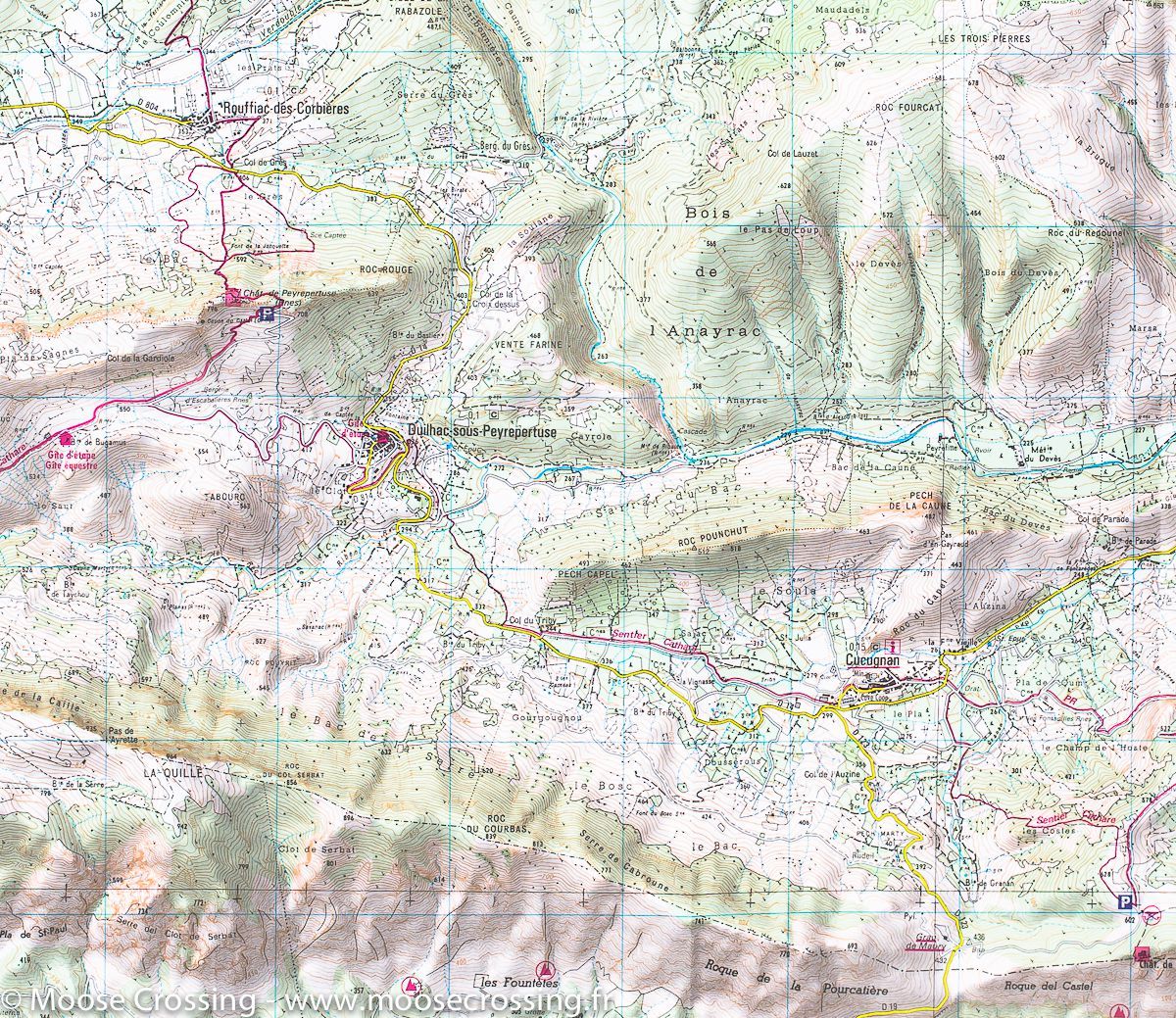 Carte TOP 25 n° 2447 OT - Tuchan & Massif des Corbières | IGN carte de randonnée IGN