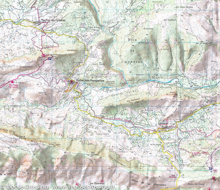 Carte IGN TOP 25 n° 2447 OT - Tuchan & Massif des Corbières (Pyrénées) - La Compagnie des Cartes