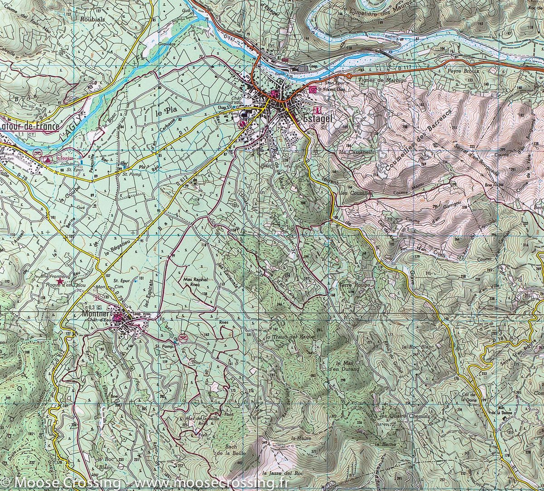 Carte TOP 25 n° 2448 OT - Thuir & Ille-sur-Têt (Pyrénées Orientales) | IGN - La Compagnie des Cartes