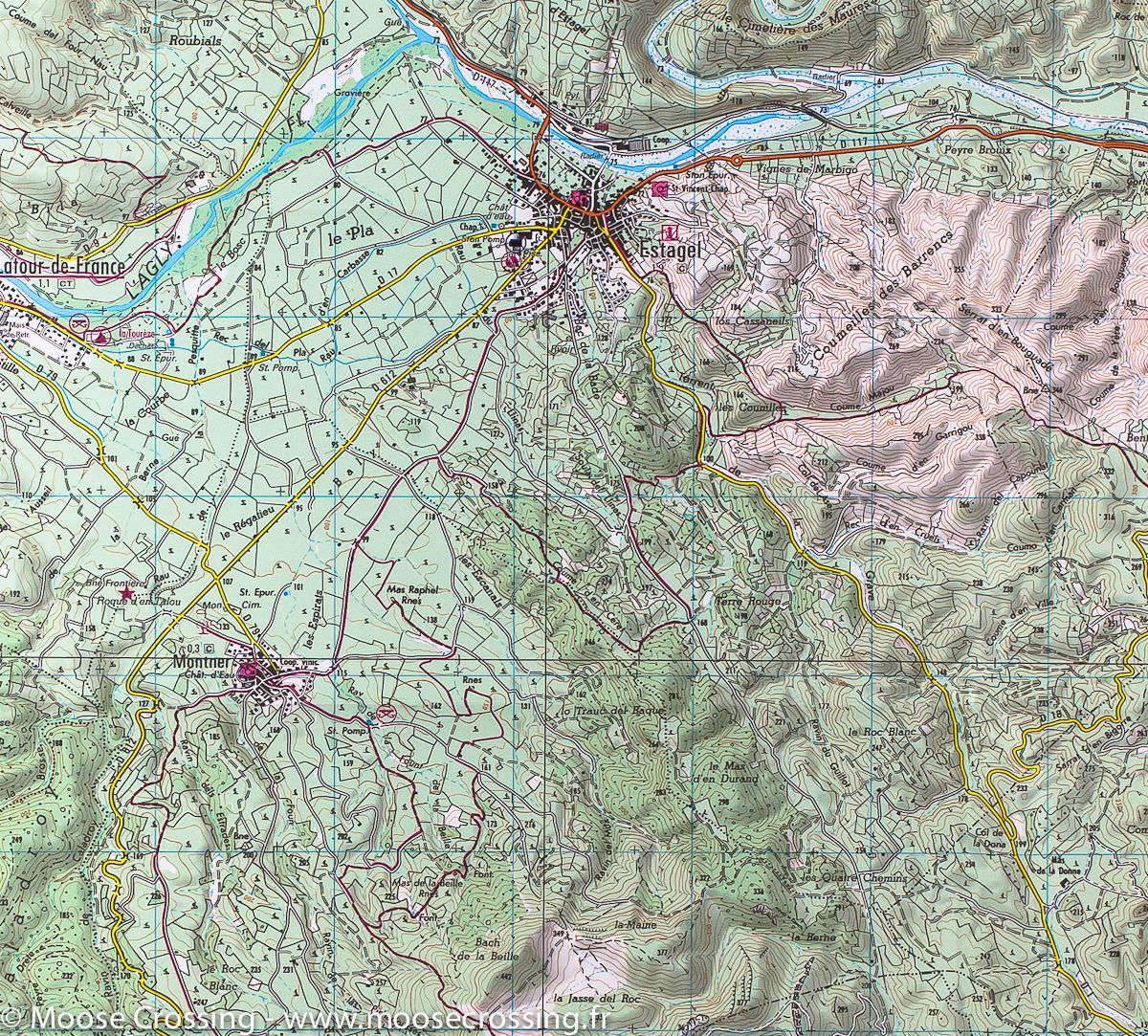 Carte TOP 25 n° 2448 OT - Thuir & Ille-sur-Têt (Pyrénées-Orientales) | IGN carte de randonnée IGN
