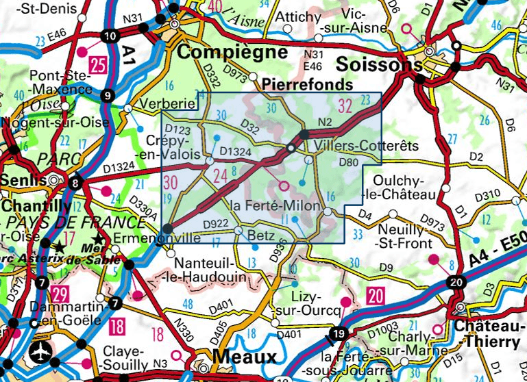 Carte TOP 25 n° 2512 OT - Villers-Cotterêts, Forêt de Retz | IGN carte de randonnée IGN