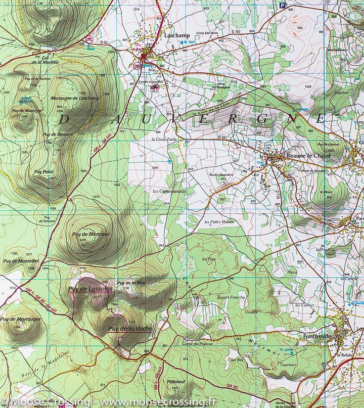 Carte TOP 25 n° 2531 ETR (résistante) - Chaîne des Puys | IGN - La Compagnie des Cartes
