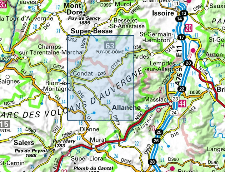 Carte TOP 25 n° 2534 OT - Monts du Cézallier (Massif Central) | IGN carte pliée IGN 