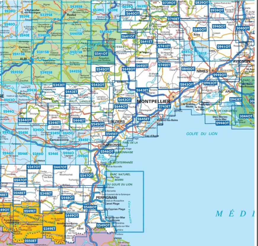 Carte TOP 25 n° 2549 OT - Banyuls, Col du Perthus & Côte Vermeille | IGN carte de randonnée IGN