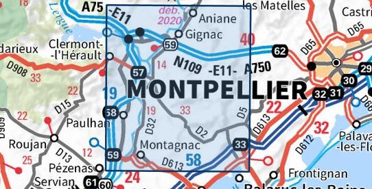 Carte TOP 25 n° 2643 ET - Clermont-L'Hérault | IGN carte pliée IGN 