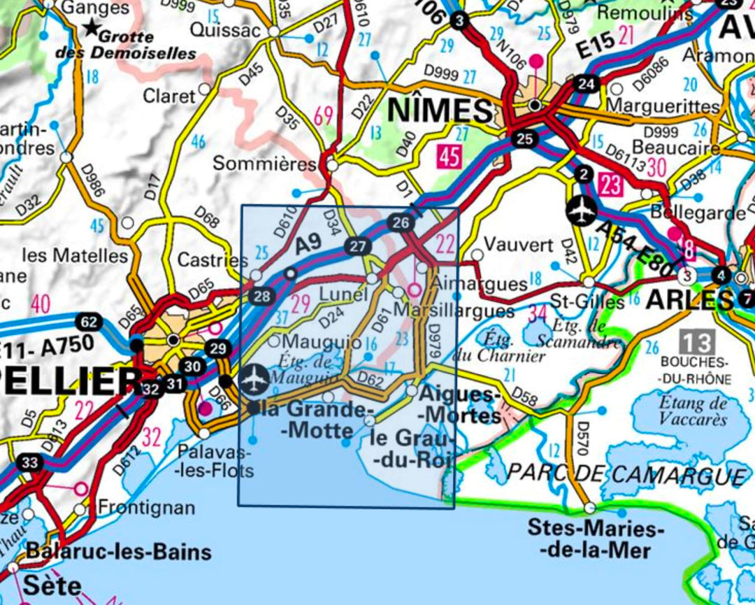 Carte TOP 25 n° 2843 OT - Aigues-Mortes, La Grande-Motte | IGN carte pliée IGN 