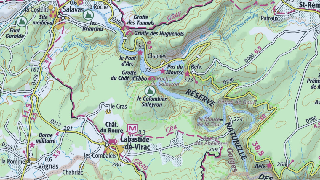 Carte TOP 25 n° 2939 OTR (résistante)- Gorges de l'Ardèche, Bourg-St-Andéol | IGN carte pliée IGN 