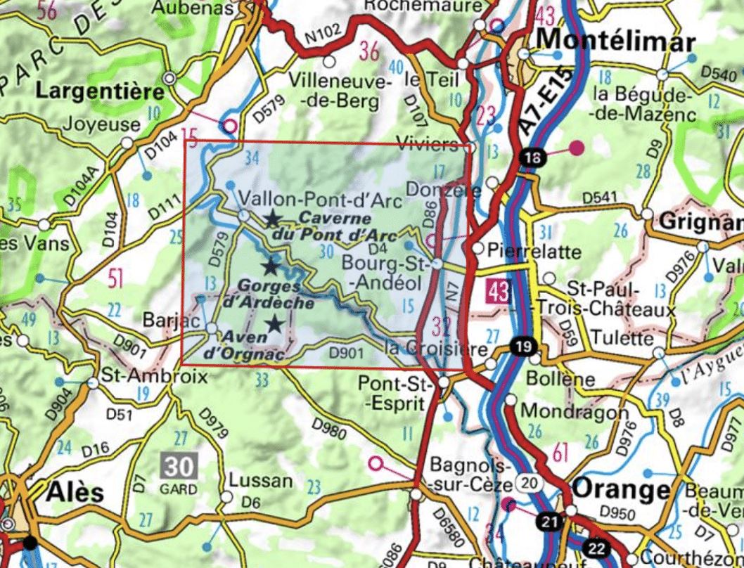 Carte TOP 25 n° 2939 OTR (résistante) - Gorges de l'Ardèche, Bourg-St-Andéol | IGN carte de randonnée IGN