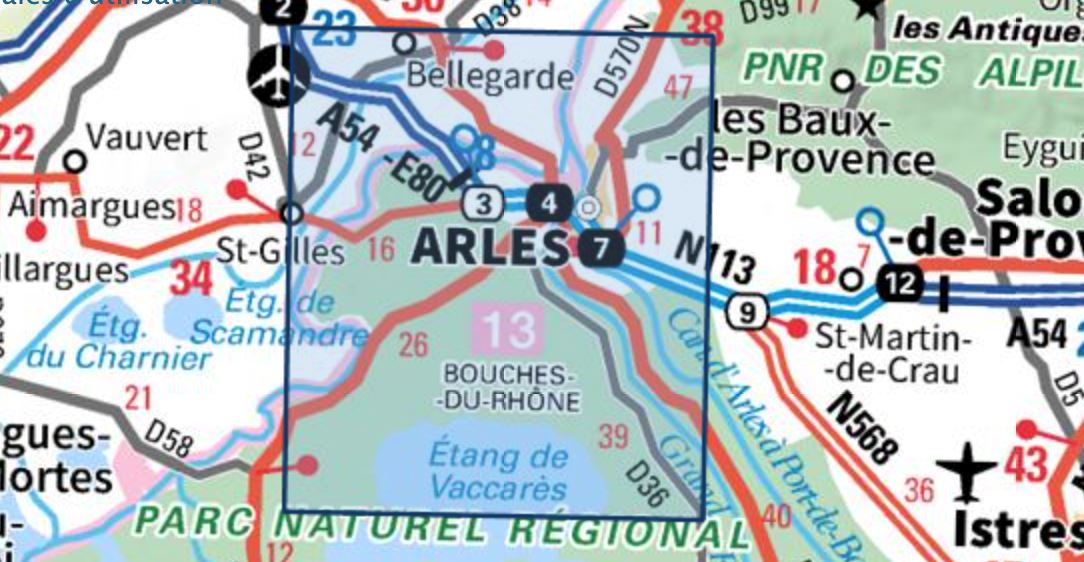 Carte TOP 25 n° 2943 ET - Arles & PNR de Camargue | IGN carte de randonnée IGN