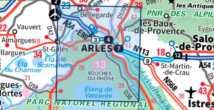 Carte TOP 25 n° 2943 ET - Arles & PNR de Camargue | IGN carte pliée IGN 