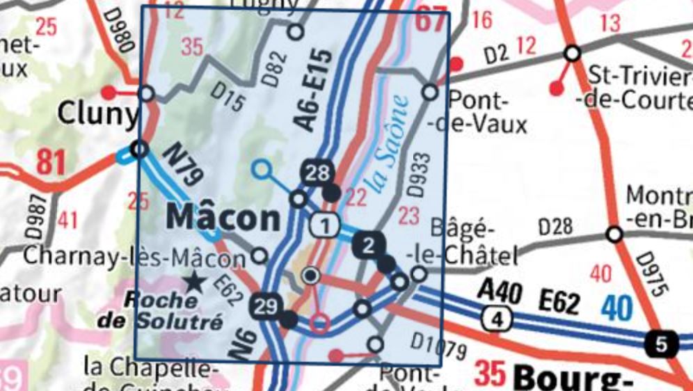 Carte TOP 25 n° 3028 OT - Mâcon, Cluny, Roche de Solutre | IGN carte de randonnée IGN