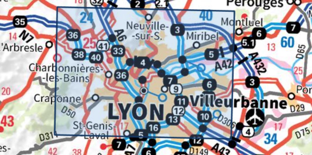 Carte TOP 25 n° 3031 OT - Lyon, Villeurbanne, Mont d'Or | IGN carte de randonnée IGN