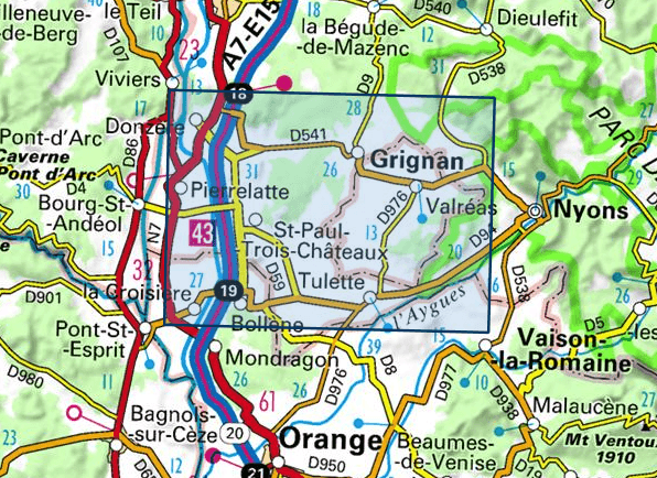 Carte TOP 25 n° 3039 ET - Valréas, Enclave des Papes, Pierrelatte | IGN carte pliée IGN 