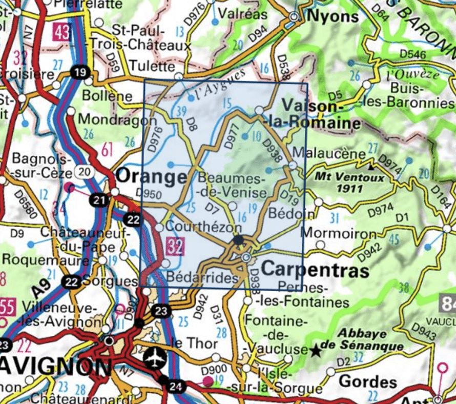Carte TOP 25 n° 3040 ET - Carpentras, Vaison-la-Romaine, Dentelles de Montmirail | IGN carte de randonnée IGN