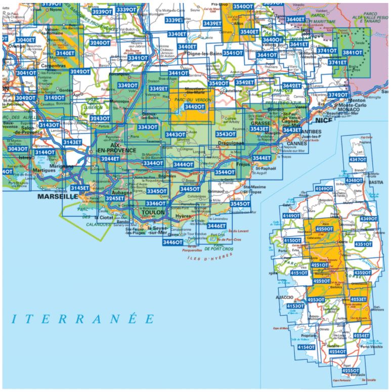 Carte TOP 25 n° 3042 OT - Tarascon, St-Rémy-de-Provence, Chaîne des Alpilles | IGN carte pliée IGN 