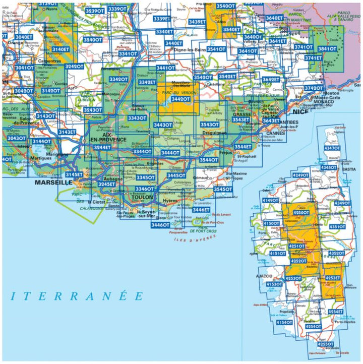 Carte TOP 25 n° 3042 OT - Tarascon, St-Rémy-de-Provence, Chaîne des Alpilles | IGN carte pliée IGN 