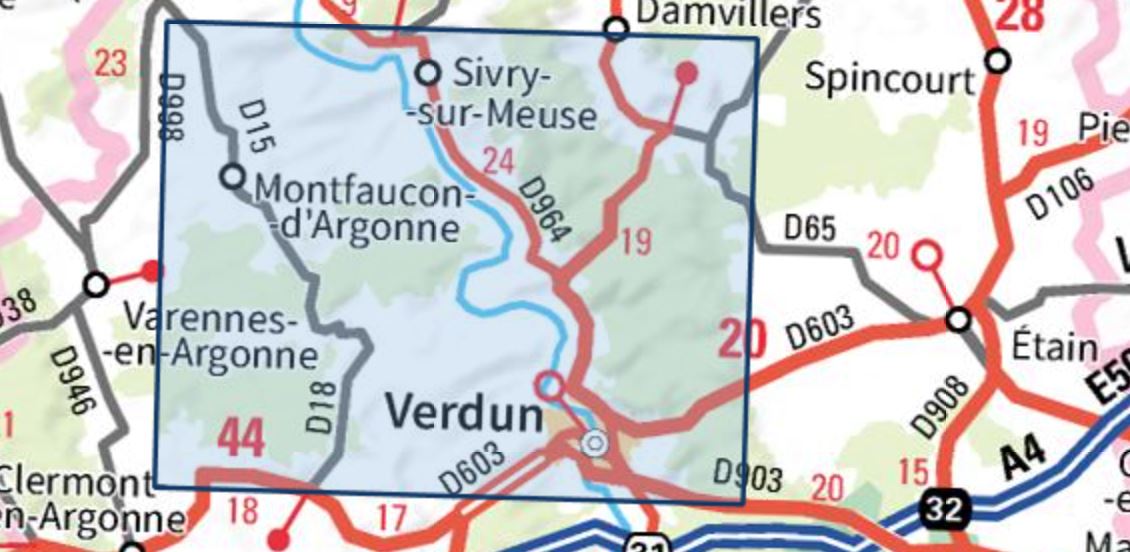 Carte TOP 25 n° 3112 ET - Forêts de Verdun et du Mort-Homme | IGN carte de randonnée IGN