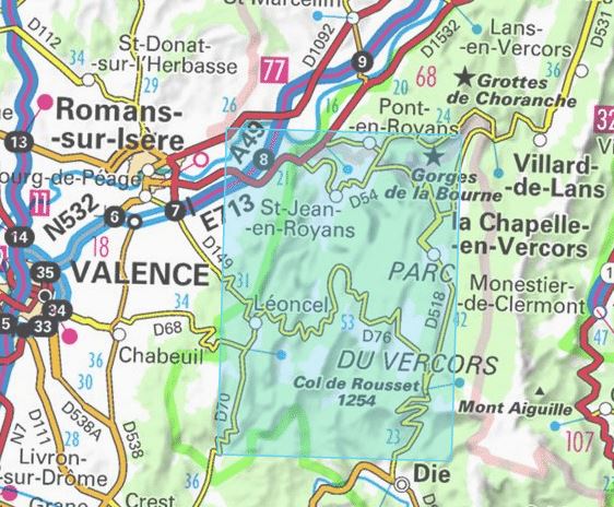 Carte TOP 25 n° 3136 ET - Combe Laval & forêt de Lente (PNR du Vercors) | IGN carte de randonnée IGN