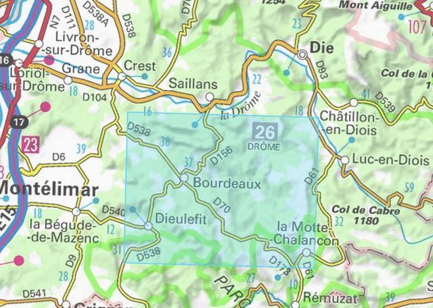 Carte TOP 25 n° 3138 OT - Dieulefit, Saint-Nazaire-le-Désert & forêt de Saou (Drôme) | IGN carte de randonnée IGN