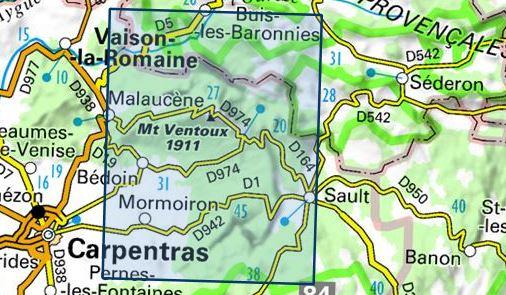 Carte TOP 25 n° 3140 ETR (résistante) - Mont Ventoux (Provence) | IGN carte pliée IGN 