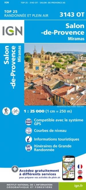 Carte TOP 25 n° 3143 OT - Salon de Provence & Miramas | IGN carte pliée IGN 