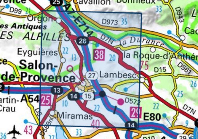 Carte TOP 25 n° 3143 OT - Salon de Provence & Miramas | IGN carte pliée IGN 