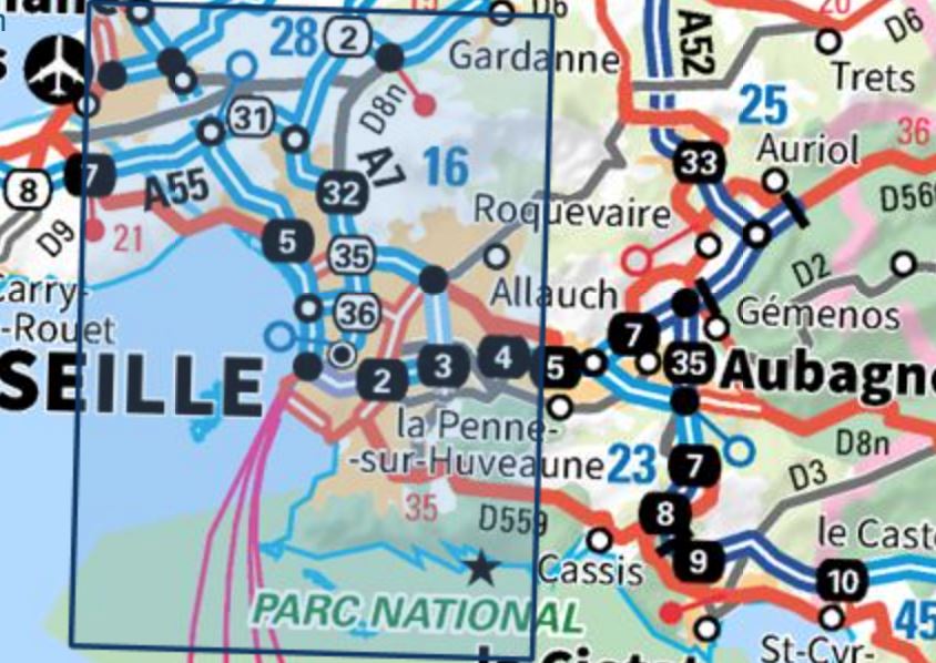 Carte TOP 25 n° 3145 ET - Marseille & les calanques | IGN carte pliée IGN 