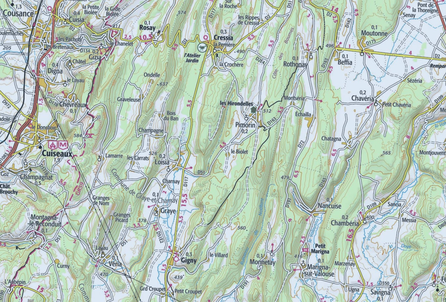 Carte TOP 25 n° 3227 OT - St-Amour, Arinthod, Orgelet | IGN carte de randonnée IGN