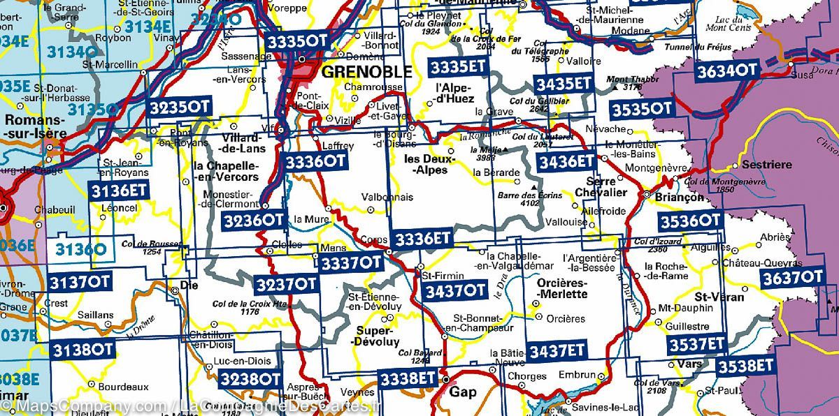 Carte TOP 25 n° 3236 OTR (résistante) - Villard-de-Lans, Mont Aiguille (PN du Vercors, Alpes) | IGN carte de randonnée IGN