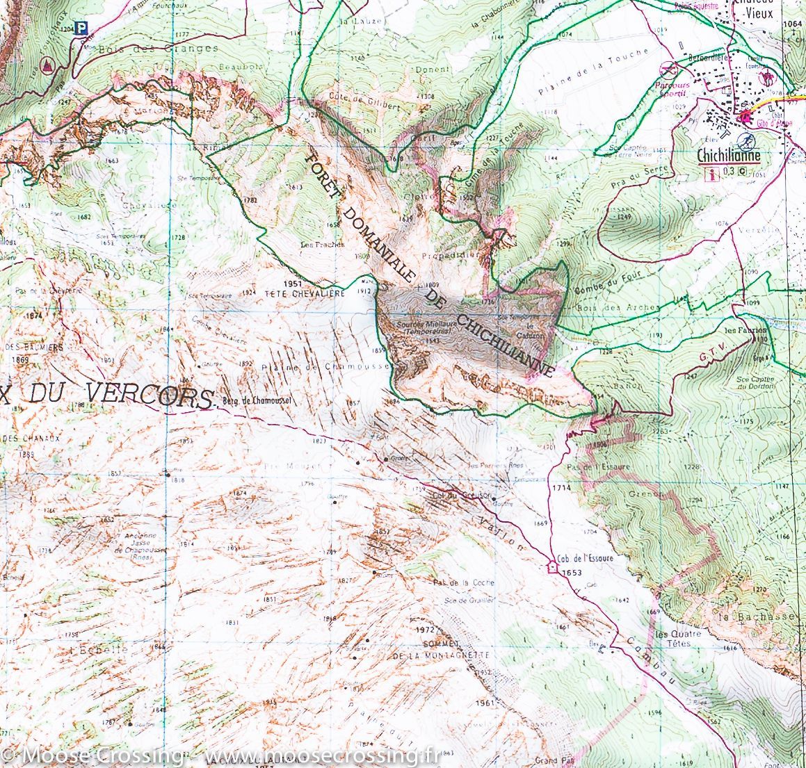 Carte TOP 25 n° 3237 OT - Glandasse & Col de la Croix-Haute (PNR du Vercors, Alpes) | IGN carte de randonnée IGN