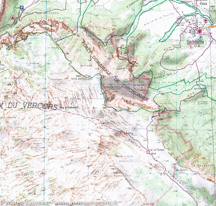 Carte TOP 25 n° 3237 OT - Glandasse & Col de la Croix-Haute (PNR du Vercors, Alpes) | IGN carte pliée IGN 