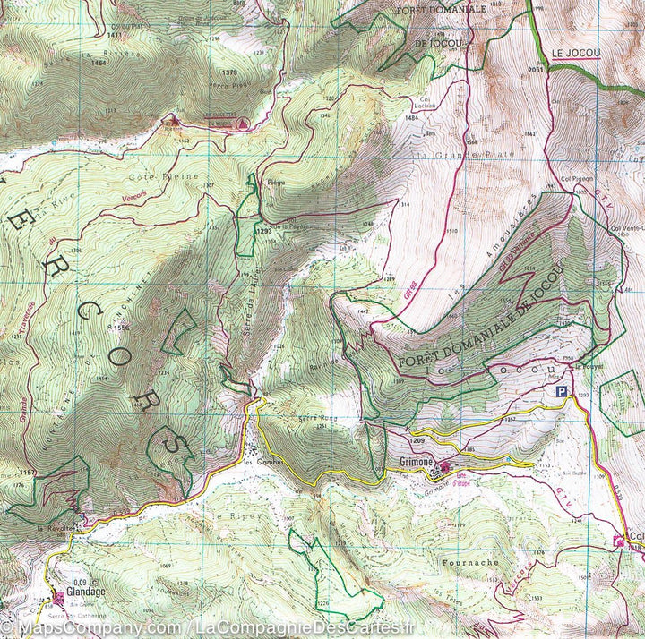 Carte TOP 25 n° 3237 OTR (Résistante) - Glandasse & Col de la Croix-Haute (PNR du Vercors, Alpes) | IGN carte pliée IGN 