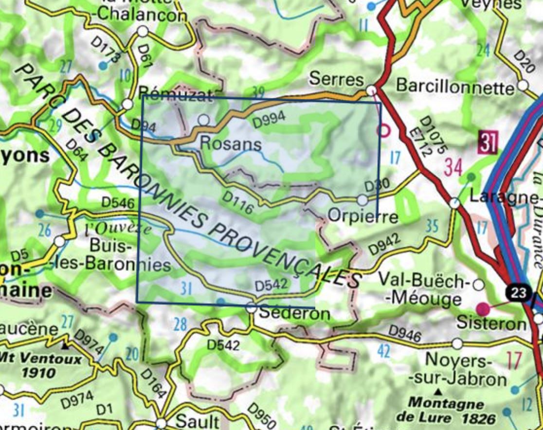 Carte TOP 25 n° 3239 OT - Rosans, Orpierre, Baronnies Orientales | IGN carte de randonnée IGN