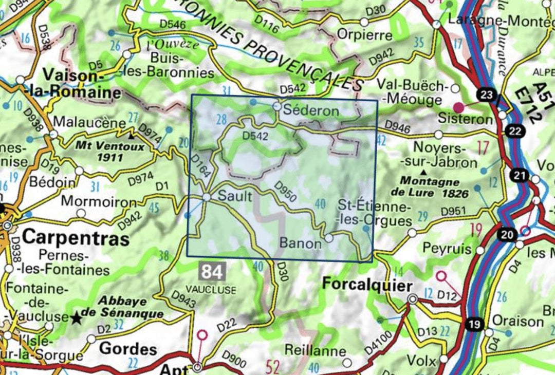 Carte TOP 25 n° 3240 OT - Banon, Sault & Plateau de St Christol | IGN carte pliée IGN 